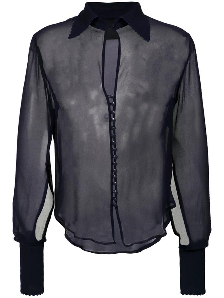 Andrea Bogosian Sheer Longsleeved Shirt - Black