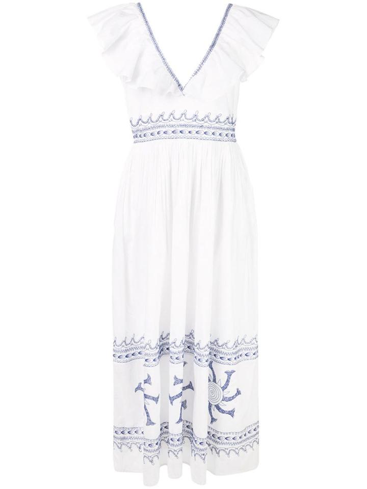 Le Sirenuse Friday Embroidered Maxi Dress - White