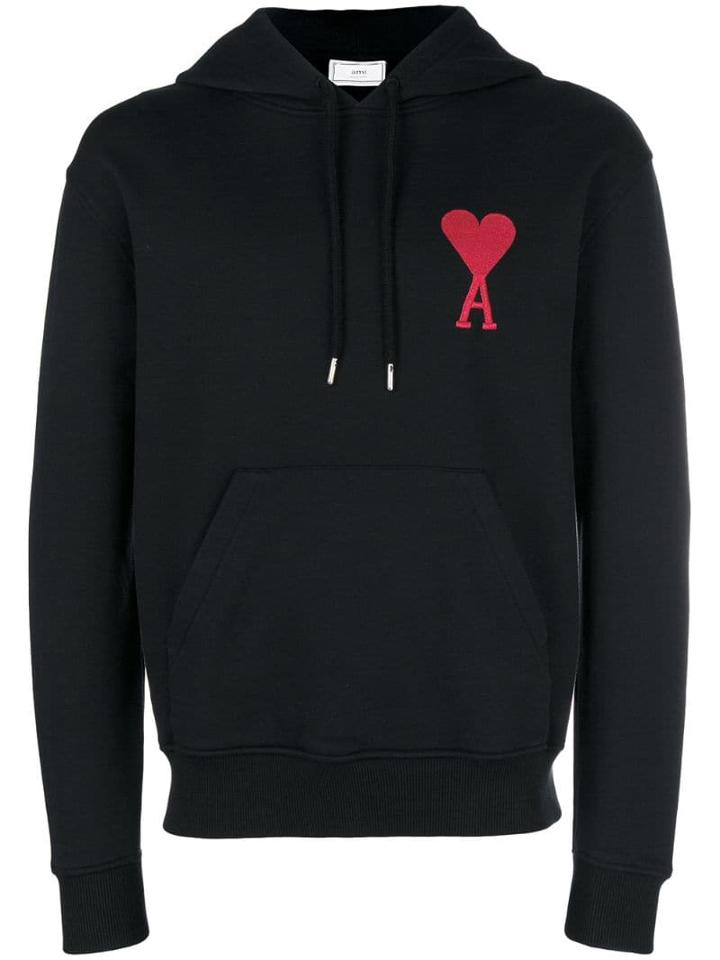 Ami Paris Big Ami De Coeur Hoodie - Black