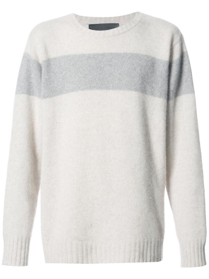 The Elder Statesman Stripe Detail Jumper - Nude & Neutrals