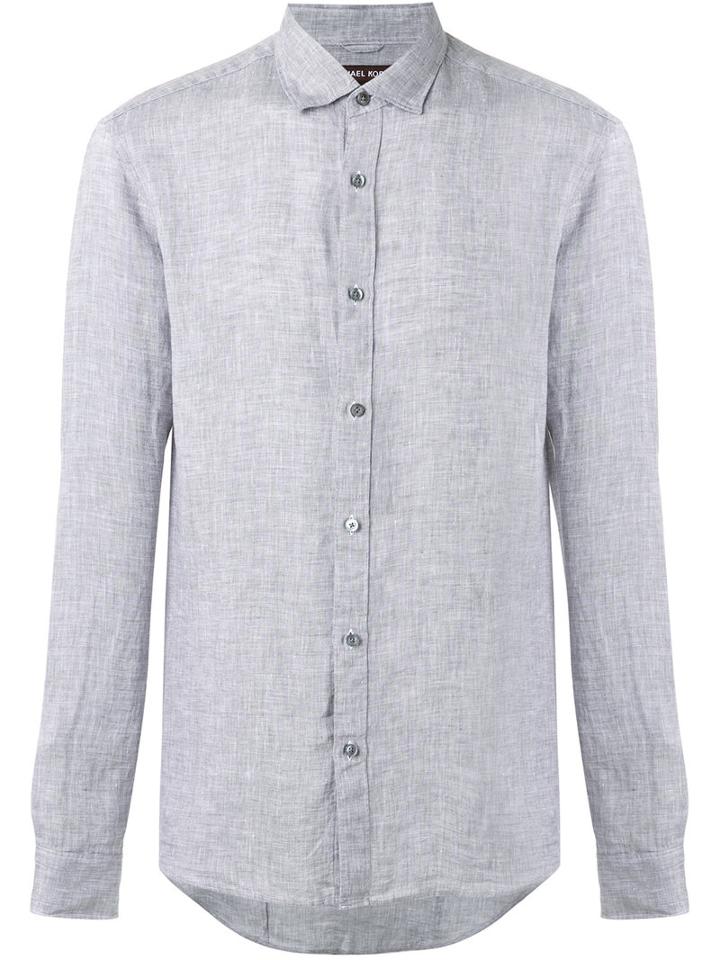 Michael Kors Chambray Shirt, Men's, Size: Small, Grey, Linen/flax