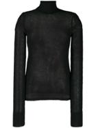 Helmut Lang Sheer Roll Neck Jumper - Black