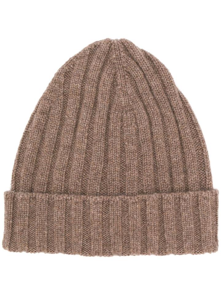 La Fileria For D'aniello Folded Beanie - Brown