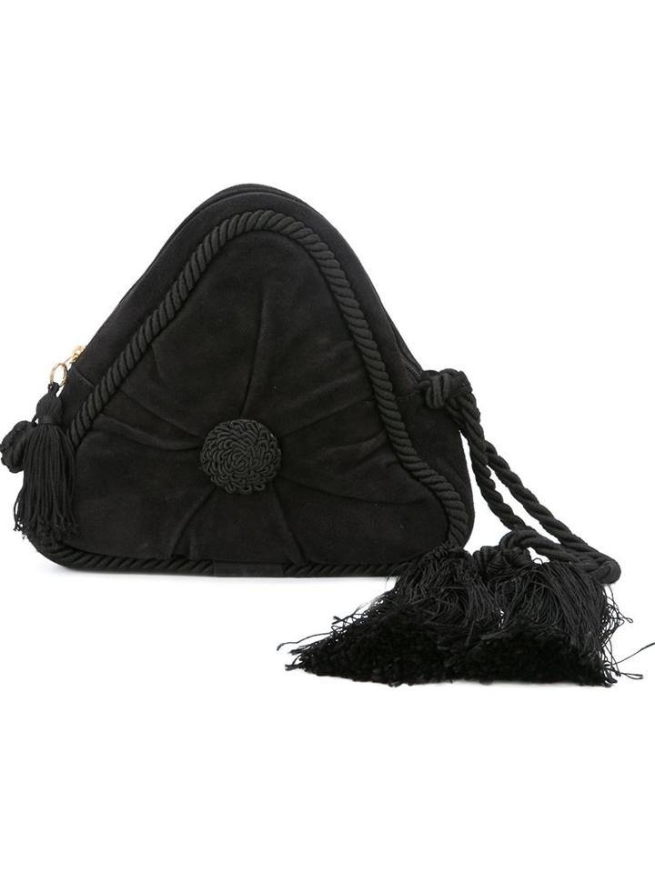 Moschino Vintage Triangle Shaped Clutch, Women's, Black