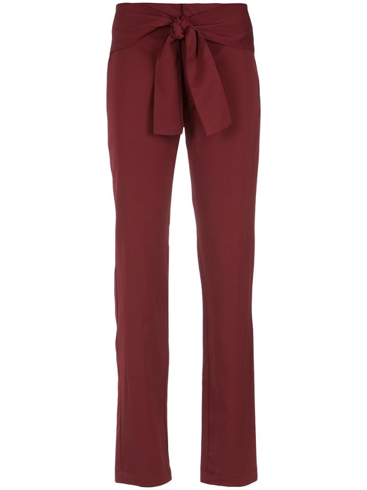 Uma Raquel Davidowicz Belted Stright Trousers - Red