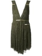 Jay Ahr Gold-tone Detail Lace Dress, Women's, Size: 34, Green, Cotton/nylon