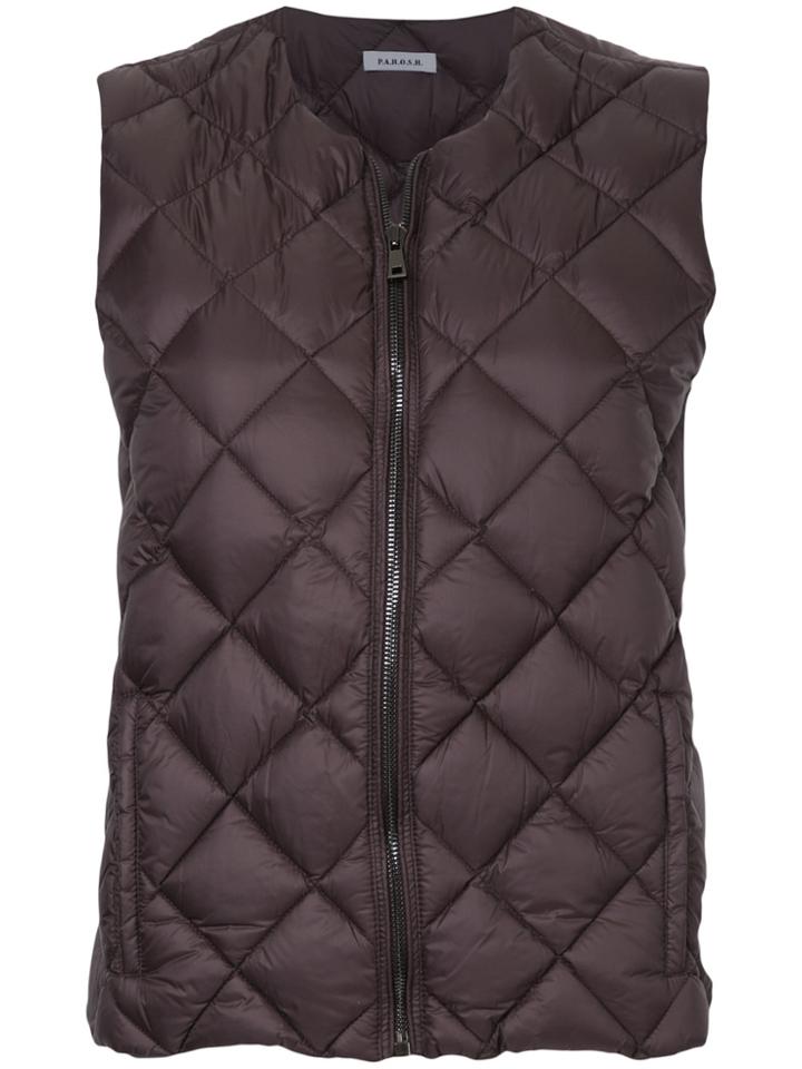 P.a.r.o.s.h. Quilted Gilet - Grey