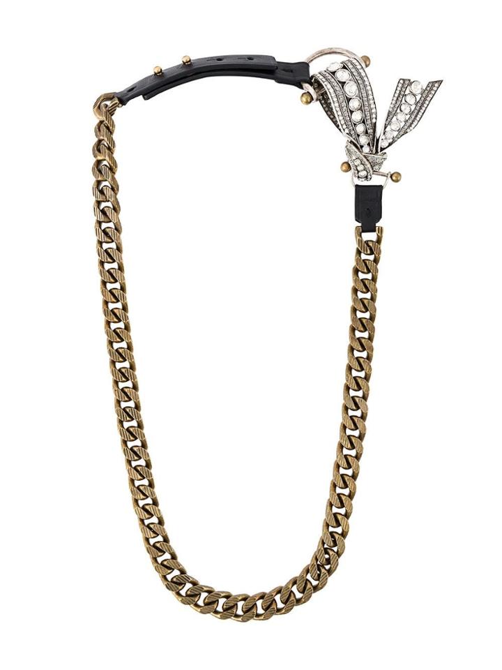 Lanvin Bow Detail Chain Necklace - Metallic