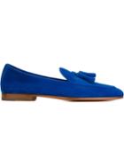 Santoni Tassel Detail Loafers, Women's, Size: 40, Blue, Suede/leather