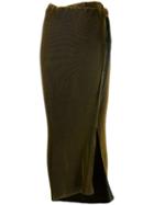 Romeo Gigli Pre-owned 1996 Side Slit Maxi Skirt - Gold