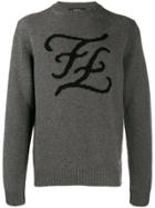 Fendi Karligraphy Logo Jumper - Grey
