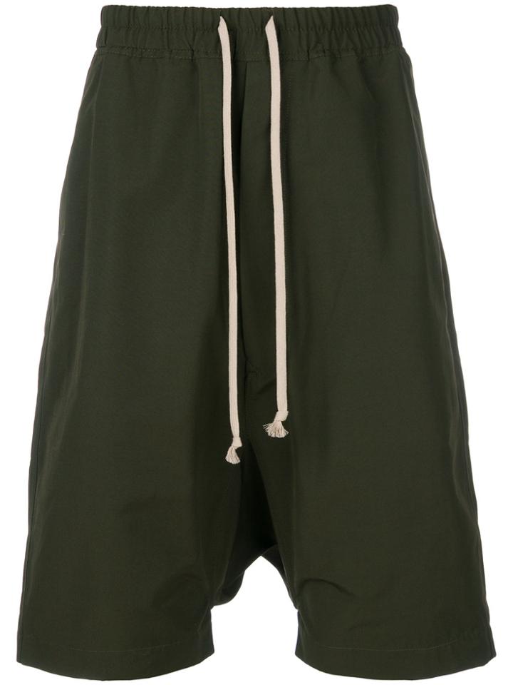 Rick Owens Drkshdw Drop-crotch Drawstring Shorts - Green