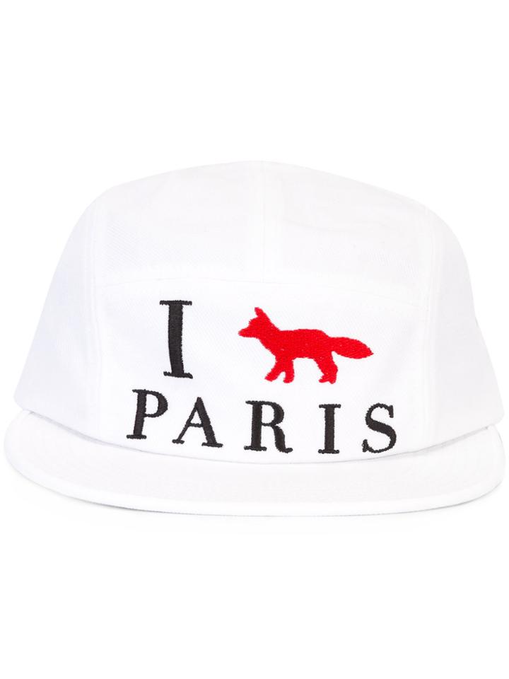 Maison Kitsuné 'i Paris' Cap - White
