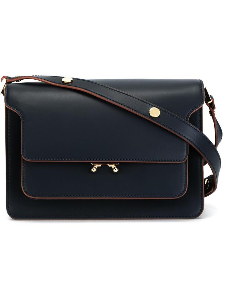 Marni 'trunk' Shoulder Bag, Women's, Blue, Calf Leather