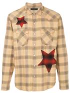 Roarguns Star Patch Checked Shirt - Orange