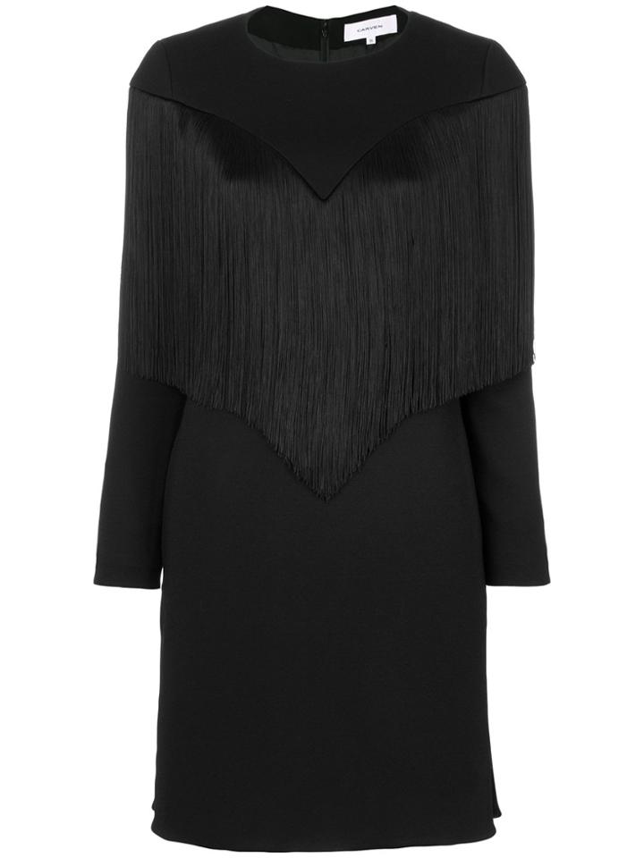Carven Fringed Dress - Black