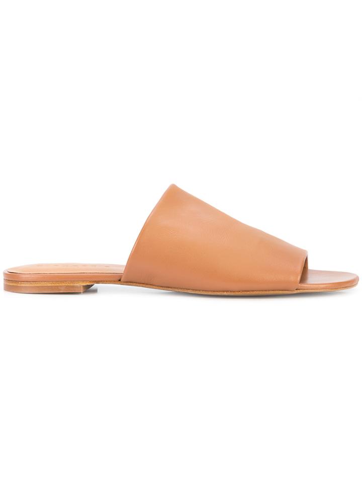 Robert Clergerie Open Toe Slippers - Brown
