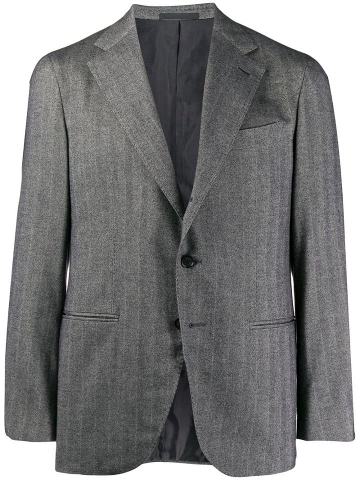 Caruso Herringbone Blazer - Grey
