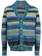 Missoni Striped V-neck Cardigan, Men's, Size: 50, Cotton/linen/flax