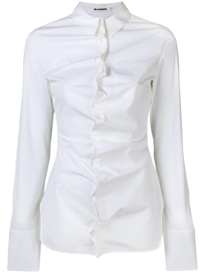 Jil Sander Gathered Button Placket Shirt - White