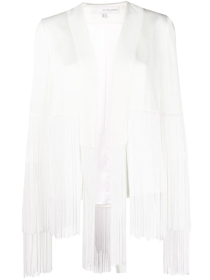 Galvan Layered Fringe Jacket - White