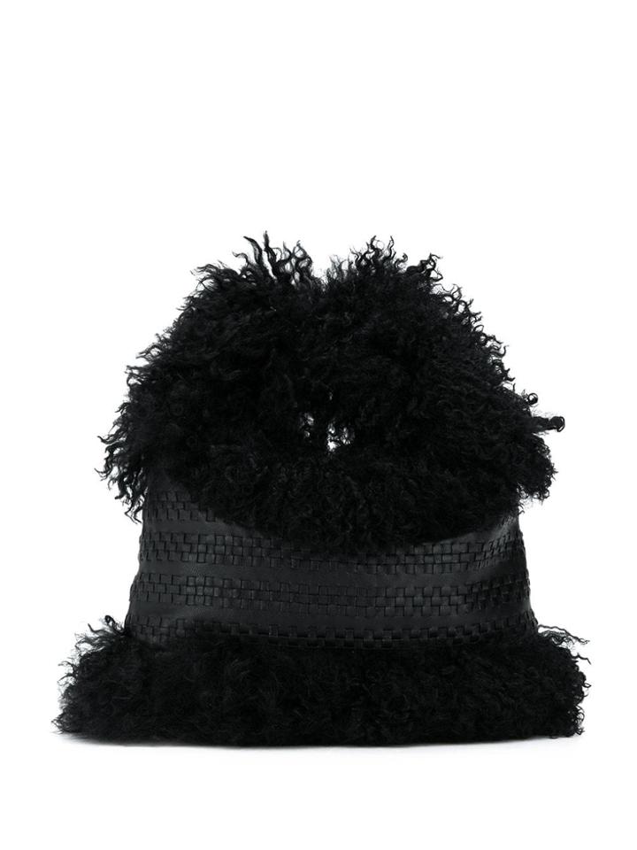 Simonetta Ravizza Slouchy Tote With Leather Detail - Black