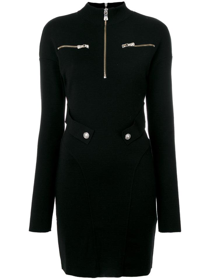 Versus Multiple Zip Dress - Black