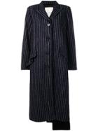 Walk Of Shame Long Pinstripe Coat - Blue