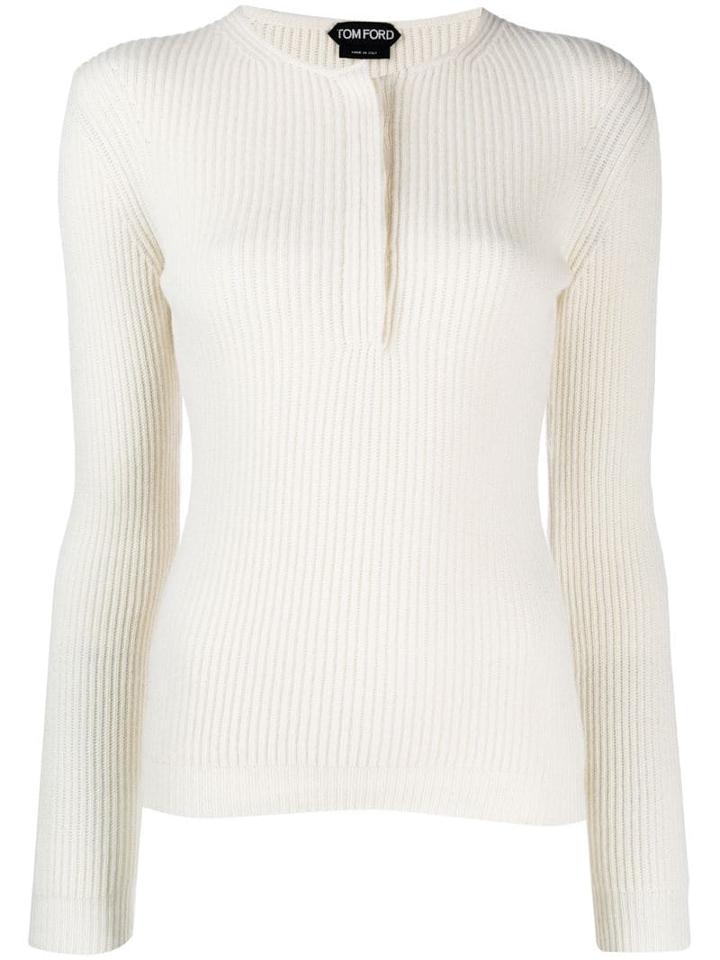 Tom Ford Ribbed Cashmere Sweater - White