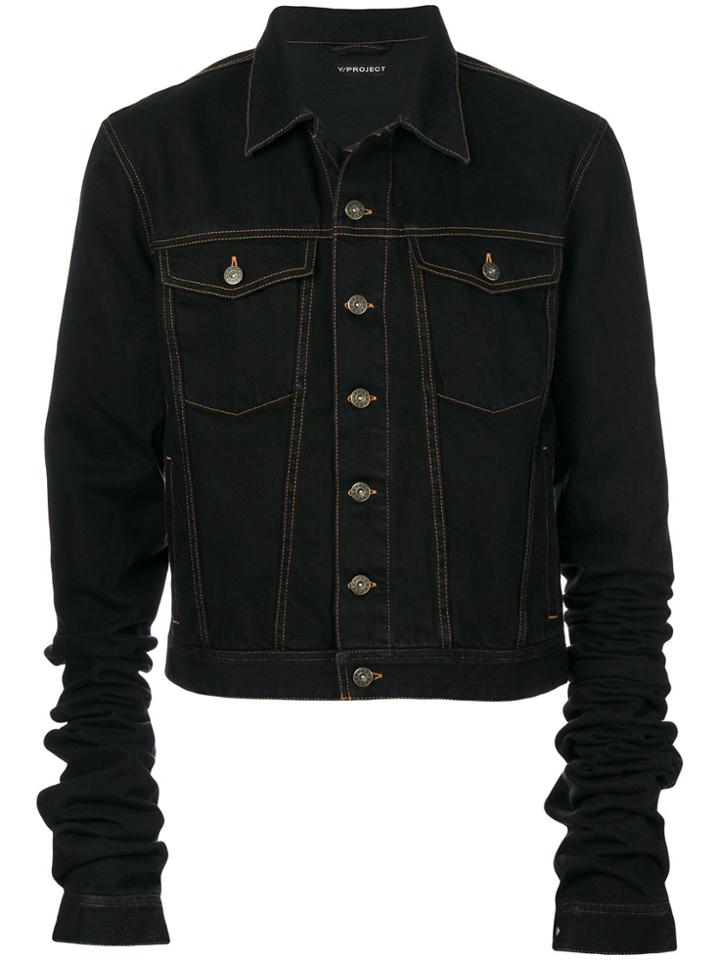 Y / Project Extra Long Sleeves Denim Jacket - Black