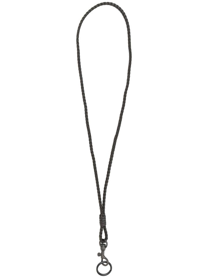 Bottega Veneta Intrecciato Key Chain Necklace - Brown