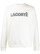 Lacoste Herringbone Logo Sweatshirt - White