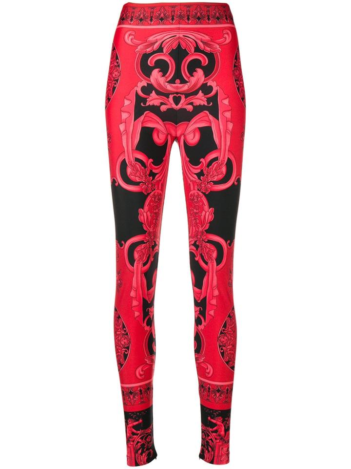 Versace Signature Print Leggings - Red