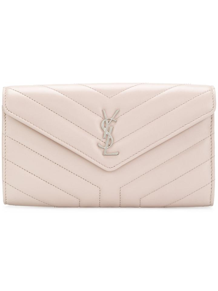 Saint Laurent Ysl Envelope Wallet - Pink & Purple