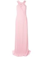 Boutique Moschino Draped Halterneck Gown - Pink & Purple