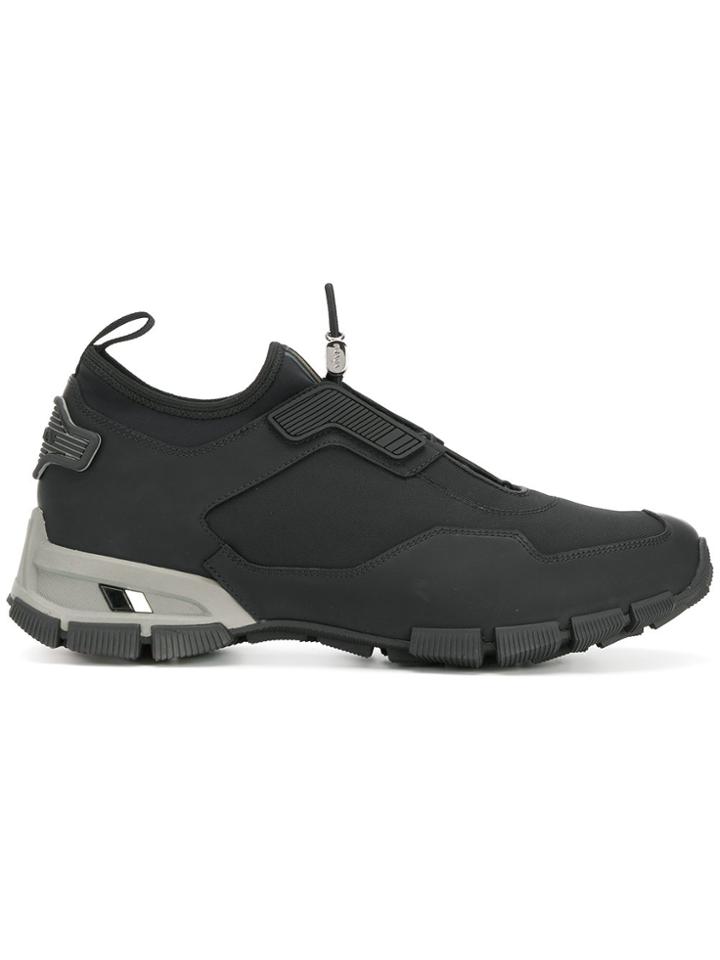 Prada Toggle Fastening Sneakers - Black