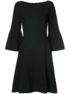 J. Mendel Double Faced Bell Sleeve Dress - Black