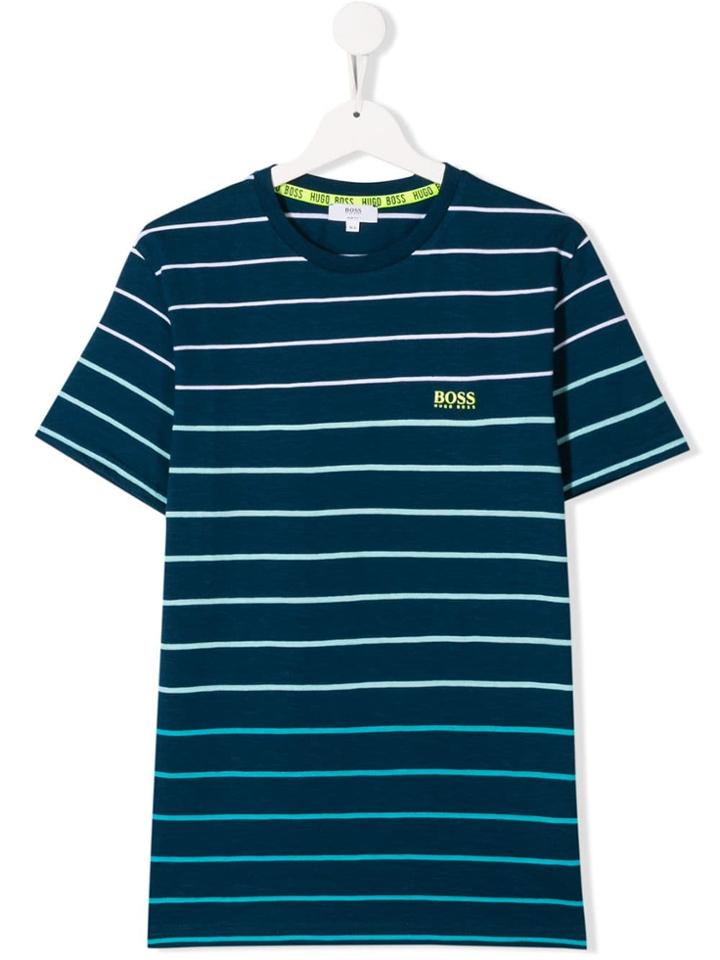 Boss Kids Horizontal Striped T-shirt - Blue