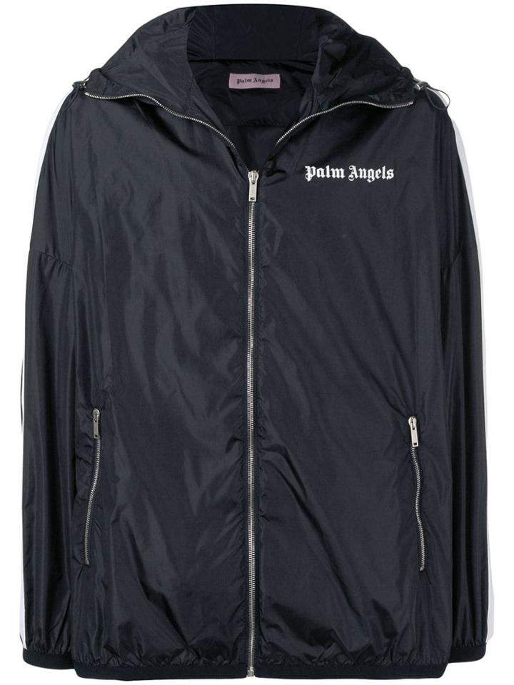 Palm Angels Side Stripes Rain Jacket - Black