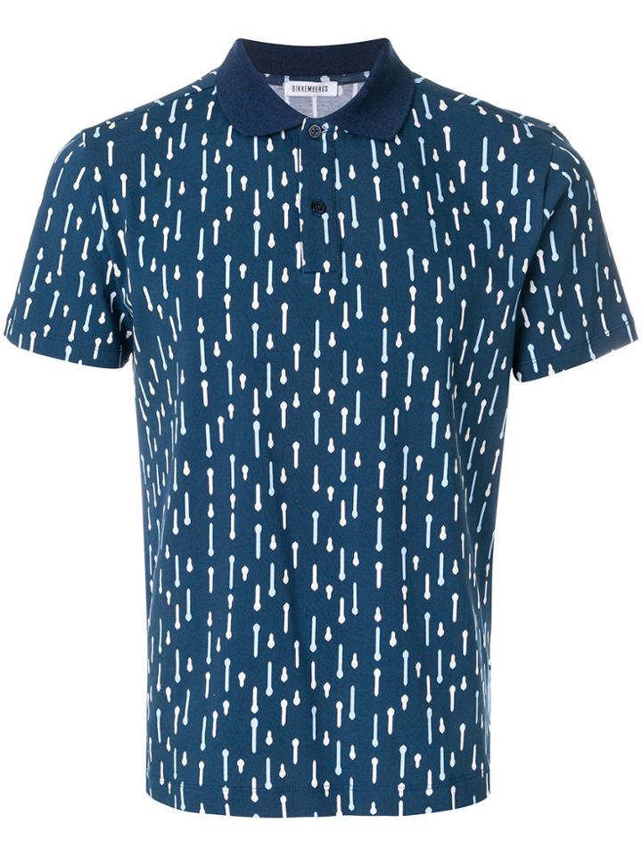 Dirk Bikkembergs Printed Polo Top - Blue