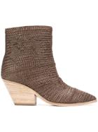 Casadei Braided Ankle Boots - Brown
