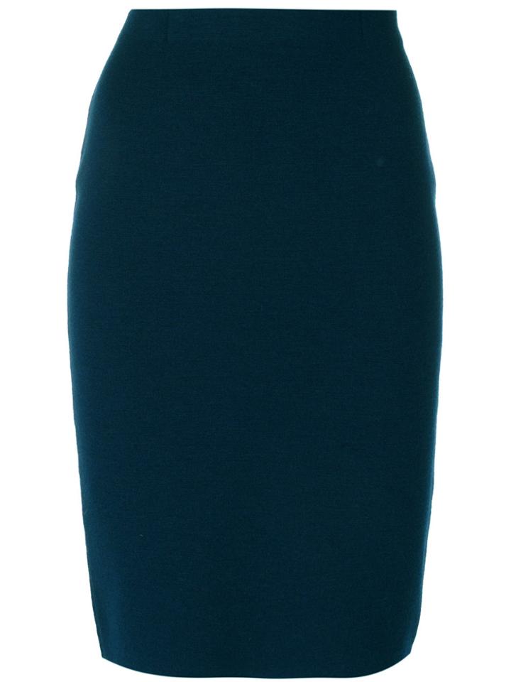 D.exterior Midi Straight Skirt - Blue