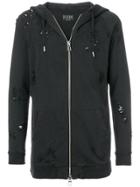 Overcome Ripped Effect Hoodie - Black