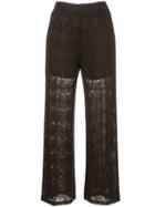 Pleats Please By Issey Miyake Clover Lace Wide Trousers - Brown