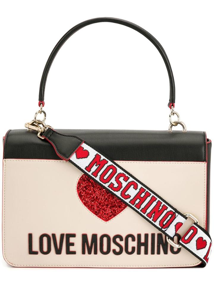 Love Moschino Glittered Heart Tote - Black
