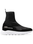 Blumarine Glitter Effect Sock-style Sneakers - Black