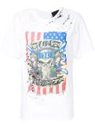 Tiger In The Rain Distressed Embellished T-shirt - White