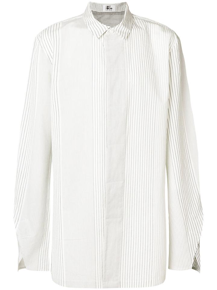 Lost & Found Ria Dunn Stripe-panel Shirt - White