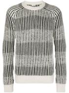 Saint Laurent Striped Ribbed Sweater - Nude & Neutrals