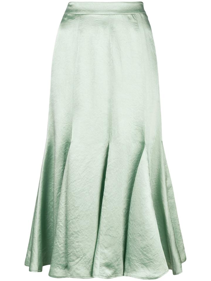 Sies Marjan Satin Godet Midi Skirt - Green